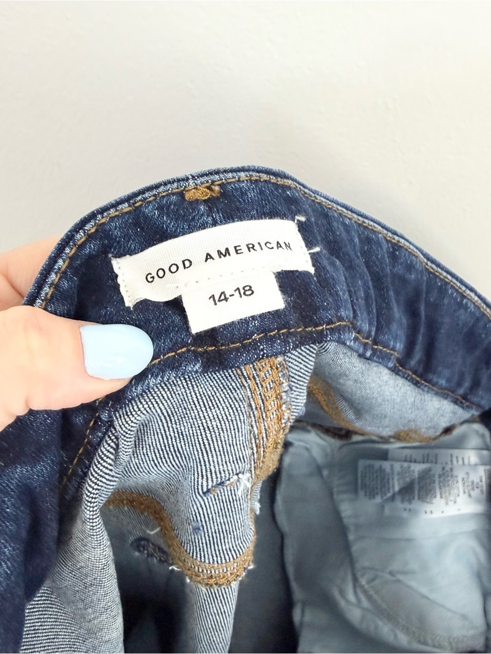Good American Always Fits Good Classic Slim Straight Jean Indigo High Rise 14-18 - Picture 5 of 6
